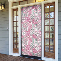 Mele Kalikimaka Hawaii Christmas Door Cover Akala Seamless Floral Motif LT9 - Polynesian Pride