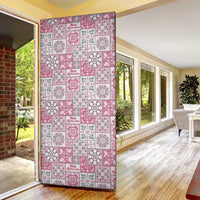 Mele Kalikimaka Hawaii Christmas Door Cover Akala Seamless Floral Motif LT9 - Polynesian Pride