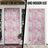 Mele Kalikimaka Hawaii Christmas Door Cover Akala Seamless Floral Motif LT9 - Polynesian Pride