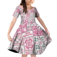 Mele Kalikimaka Hawaii Christmas Family Matching Off Shoulder Short Dress and Hawaiian Shirt Akala Seamless Floral Motif - Polynesian Pride