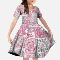 Mele Kalikimaka Hawaii Christmas Family Matching Short Sleeve Bodycon Dress and Hawaiian Shirt Akala Seamless Floral Motif - Polynesian Pride