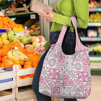 Mele Kalikimaka Hawaii Christmas Grocery Bag Akala Seamless Floral Motif - Polynesian Pride