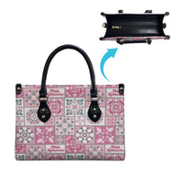 Mele Kalikimaka Hawaii Christmas Leather Bag Akala Seamless Floral Motif - Polynesian Pride