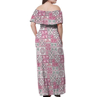 Mele Kalikimaka Hawaii Christmas Off Shoulder Maxi Dress Akala Seamless Floral Motif LT9 - Polynesian Pride