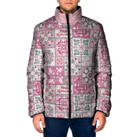 Mele Kalikimaka Hawaii Christmas Padded Jacket Akala Seamless Floral Motif - Polynesian Pride