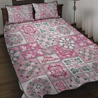 Mele Kalikimaka Hawaii Christmas Quilt Bed Set Akala Seamless Floral Motif - Polynesian Pride