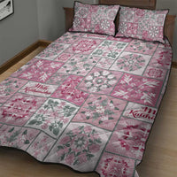 Mele Kalikimaka Hawaii Christmas Quilt Bed Set Akala Seamless Floral Motif - Polynesian Pride