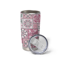 Mele Kalikimaka Hawaii Christmas Tumbler Cup Akala Seamless Floral Motif LT9 - Polynesian Pride
