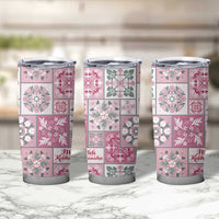 Mele Kalikimaka Hawaii Christmas Tumbler Cup Akala Seamless Floral Motif LT9 - Polynesian Pride