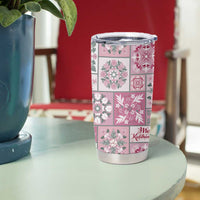 Mele Kalikimaka Hawaii Christmas Tumbler Cup Akala Seamless Floral Motif LT9 - Polynesian Pride