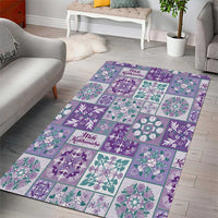 Mele Kalikimaka Hawaii Christmas Area Rug Poni Seamless Floral Motif - Polynesian Pride