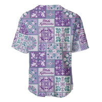Mele Kalikimaka Hawaii Christmas Baseball Jersey Poni Seamless Floral Motif - Polynesian Pride