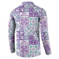 Mele Kalikimaka Hawaii Christmas Button Sweatshirt Poni Seamless Floral Motif - Polynesian Pride