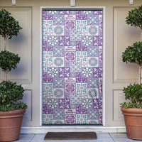 Mele Kalikimaka Hawaii Christmas Door Cover Poni Seamless Floral Motif LT9 Purple - Polynesian Pride