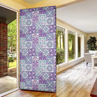 Mele Kalikimaka Hawaii Christmas Door Cover Poni Seamless Floral Motif LT9 - Polynesian Pride