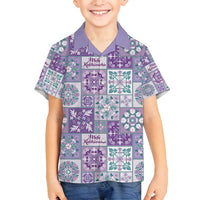 Mele Kalikimaka Hawaii Christmas Family Matching Puletasi and Hawaiian Shirt Poni Seamless Floral Motif - Polynesian Pride