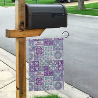 Mele Kalikimaka Hawaii Christmas Garden Flag Poni Seamless Floral Motif - Polynesian Pride