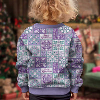 Mele Kalikimaka Hawaii Christmas Kid Ugly Christmas Sweater Poni Seamless Floral Motif - Polynesian Pride