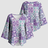 Mele Kalikimaka Hawaii Christmas Kimono Sleeve Blouse Poni Seamless Floral Motif - Polynesian Pride