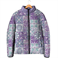 Mele Kalikimaka Hawaii Christmas Padded Jacket Poni Seamless Floral Motif - Polynesian Pride