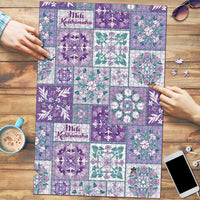 Mele Kalikimaka Hawaii Christmas Puzzle Poni Seamless Floral Motif - Polynesian Pride