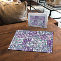 Mele Kalikimaka Hawaii Christmas Puzzle Poni Seamless Floral Motif - Polynesian Pride