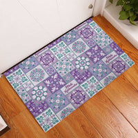 Mele Kalikimaka Hawaii Christmas Rubber Doormat Poni Seamless Floral Motif - Polynesian Pride