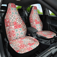 Mele Kalikimaka Hawaii Christmas Car Seat Cover Ulaula Seamless Floral Motif - Polynesian Pride