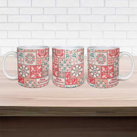 Mele Kalikimaka Hawaii Christmas Ceramic Mug Ulaula Seamless Floral Motif LT9 - Polynesian Pride