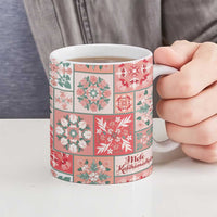 Mele Kalikimaka Hawaii Christmas Ceramic Mug Ulaula Seamless Floral Motif LT9 - Polynesian Pride