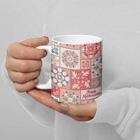Mele Kalikimaka Hawaii Christmas Ceramic Mug Ulaula Seamless Floral Motif LT9 - Polynesian Pride