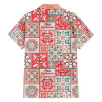 Mele Kalikimaka Hawaii Christmas Family Matching Puletasi and Hawaiian Shirt Ulaula Seamless Floral Motif - Polynesian Pride