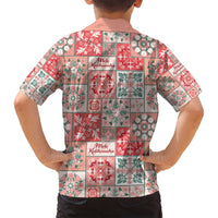 Mele Kalikimaka Hawaii Christmas Family Matching Summer Maxi Dress and Hawaiian Shirt Ulaula Seamless Floral Motif - Polynesian Pride