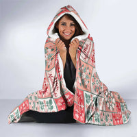 Mele Kalikimaka Hawaii Christmas Hooded Blanket Ulaula Seamless Floral Motif - Polynesian Pride