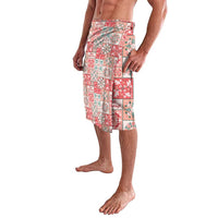 Mele Kalikimaka Hawaii Christmas Lavalava Ulaula Seamless Floral Motif - Polynesian Pride