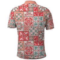 Mele Kalikimaka Hawaii Christmas Polo Shirt Ulaula Seamless Floral Motif - Polynesian Pride