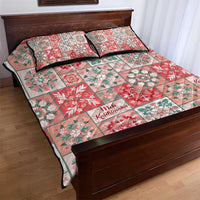 Mele Kalikimaka Hawaii Christmas Quilt Bed Set Ulaula Seamless Floral Motif - Polynesian Pride