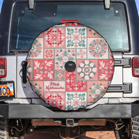 Mele Kalikimaka Hawaii Christmas Spare Tire Cover Ulaula Seamless Floral Motif - Polynesian Pride