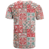 Mele Kalikimaka Hawaii Christmas T Shirt Ulaula Seamless Floral Motif - Polynesian Pride