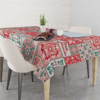 Mele Kalikimaka Hawaii Christmas Tablecloth Ulaula Seamless Floral Motif - Polynesian Pride