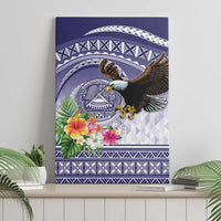 American Samoa Bald Eagle Canvas Wall Art Polynesian Tropical Flowers LT9 - Polynesian Pride