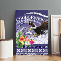 American Samoa Bald Eagle Canvas Wall Art Polynesian Tropical Flowers LT9 - Polynesian Pride