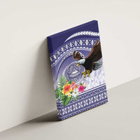 American Samoa Bald Eagle Canvas Wall Art Polynesian Tropical Flowers LT9 - Polynesian Pride