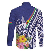 New Caledonia Kagu Bird Family Matching Puletasi and Hawaiian Shirt Polynesian Tropical Flowers