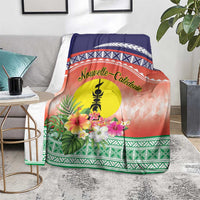 New Caledonia Nautilus Shell Blanket Polynesian Tropical Flowers