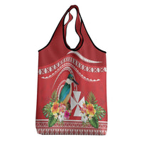 Wallis et Futuna Kingfisher Grocery Bag Polynesian Tropical Flowers
