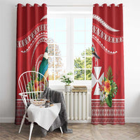 Wallis et Futuna Kingfisher Window Curtain Polynesian Tropical Flowers