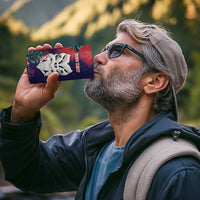 Maori Wheku Meri Kirihimete Personalised 4 in 1 Can Cooler Tumbler All Blue Indigenous Maori Motif - Polynesian Pride