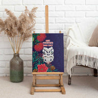 Maori Wheku Meri Kirihimete Personalised Canvas Wall Art All Blue Indigenous Maori Motif - Polynesian Pride