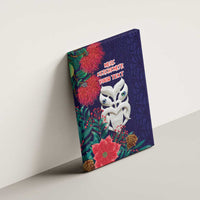 Maori Wheku Meri Kirihimete Personalised Canvas Wall Art All Blue Indigenous Maori Motif - Polynesian Pride